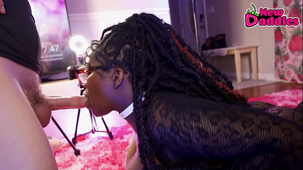 Black & Ebony Throat Fucking Day 6/28 ~ 20 year old Ebony whore inhales White Daddy