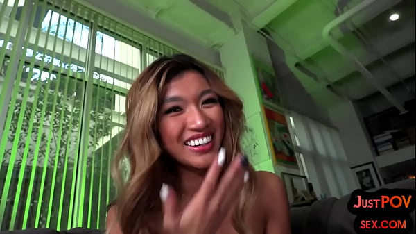 POV Nippon slut fucks while talks dirty after cocksucking